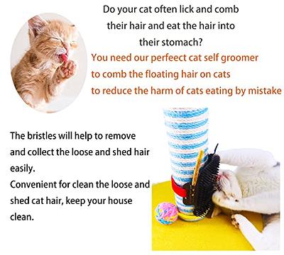 2 Pack Corner Brush for Cats, Self Groomer Grooming Wall Massage Brush with  Catnip Softer Cat Wall Comb Self Massage Tool for Long & Short Fur Kitten