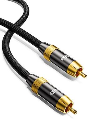 NC XIQN RCA Cable 3ft. 2RCA Male to 2RCA Male Stereo Audio Cable Nylon  Braided, Double Shielded RCA to RCA Audio Cable for Home Theater, HDTV