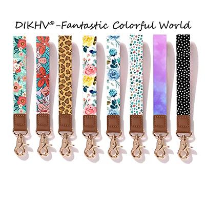 Pikpok Mart Wristlet Keychain Lanyard, Stretchy Wrist Lanyard Key Chain Strap, ID Badge Wallet Holder