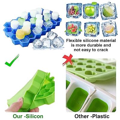 Ice Cube Tray, 2 Pack Reusable Silicone 74 Ice Cube Molds, Ice Cube Tray  with Lid, for Chilled Drinks, Whiskey & Cocktail, Freezer, Stackable Ice  Trays with Covers (Blue Green) - Yahoo Shopping