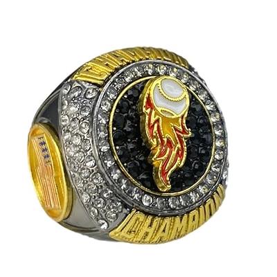 Legacy Rings 2022 Fantasy Football Championship Ring | Premium Silver and Gold Tone Award Trophy for FFL Champion | Stand Included