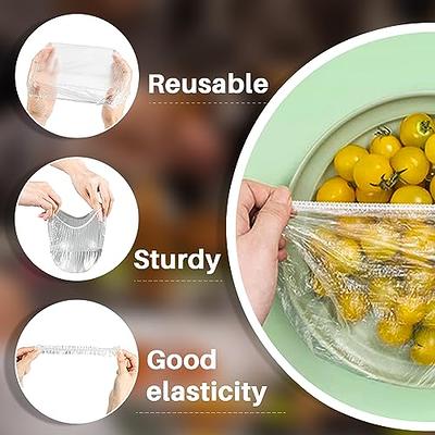 200PCS Fresh Keeping Bowl Covers, Plastic Food Covers with Elastic