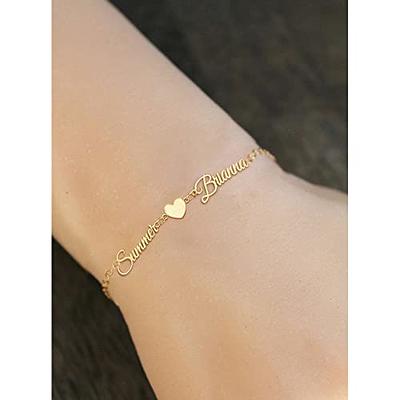 Custom Name Bracelet Gold Name Bracelet Gold Heart 