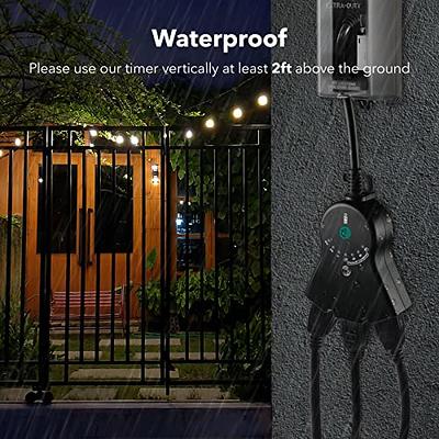 BN-LINK Outdoor Light Timer Waterproof 15A, 24-Hour Plug in Light