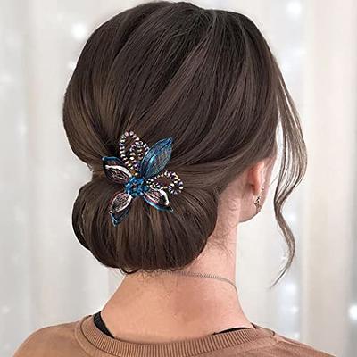 Blue Flower Hair Pins