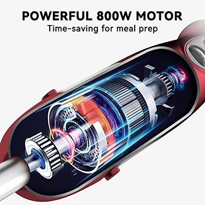 Immersion Blender 5 in 1 Hand Blender, Abuler 800W Hand Mixer Stick,  5-in-1, 12 Speed and Turbo Mode Handheld Blender 304 Stainless Steel, With  600ml