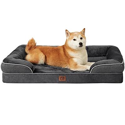 WEVEGO Dog Bed with Removable Washable Cover, Gel Memory Foam and Sponge 2-Layer, Pet Beds with Waterproof Lining and Non-Slip B