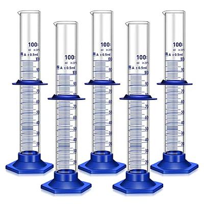 StonyLab 4-Pack Borosilicate Glass 100ml Heavy Wall Graduated Cylinder Measuring Cylinder - 100ml