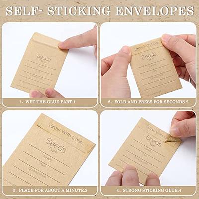 100 Pcs Baby Shower Self Adhesive Kraft Seed Envelopes Small Parts  Envelopes Mini Kraft Seed Packets Retro Paper Seed Storage Self Sealing  Seed