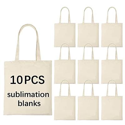 Blank Sublimation Canvas Bags, DIY Cosmetic Zipper Pouch Set (10 x