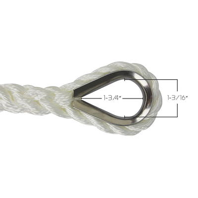 Extreme Max 30062306 BoatTector Twisted Nylon Anchor Line with Thimble -  1/2 x - Yahoo Shopping