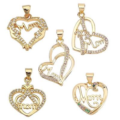 Zicdije Pack of 20 Rhinestone Charms Gold Plated Pendants Pave Crystal Accessories for Necklace Bracelet Jewelry Making DIY Crafting