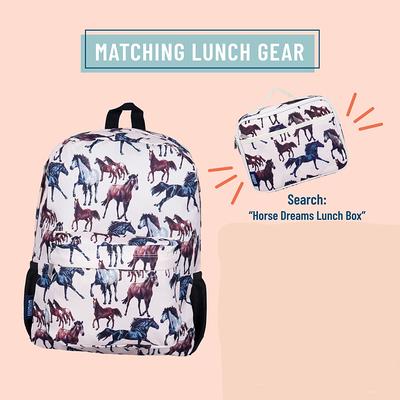 Wildkin 16 Inch Horse Dreams Backpack Lunchbox Set, Monogram