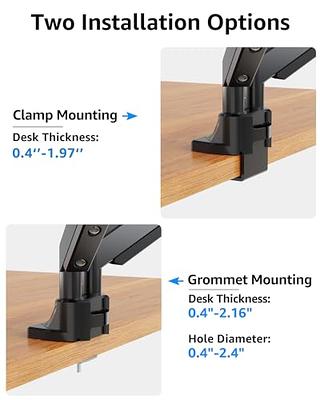 MOUNTUP Single Monitor Desk Mount, Adjustable Gas Spring Monitor Stand for  17-32 Inch Computer Screen, 75x75/100x100 VESA Mount with Clamp, Grommet