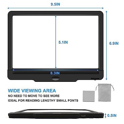 5X Large Magnifying Glass for Reading Rechargeable Full Book Page Magnifier  6X