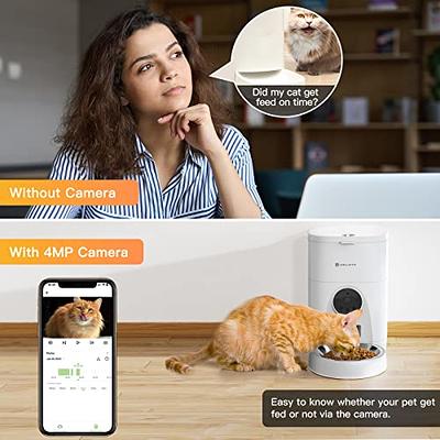 PATPET 4L Smart Timed Automatic Cat Feeders of 6 Meals with Voice Recorder and Support Dual Power PATPET