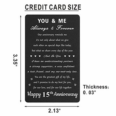 Engraved Aluminum Wallet Card - Mens Anniversary Gifts from Wife - Gifts for Husband - Anniversary Gifts for Men - Sentimental Gifts for Boyfriend 