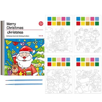 Children Pocket Portable Watercolor Coloring Book With Paint And