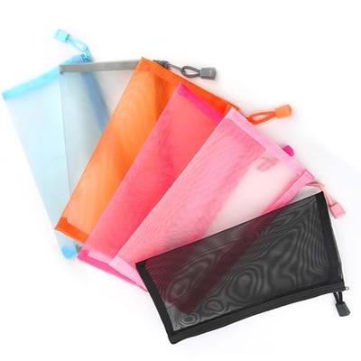 Adorila 6 Pack Mini Mesh Makeup Bags, Heart Print Zipper Mesh