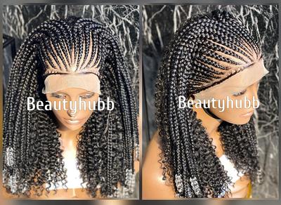 Beaded Frontal Ghana weaving braided wig