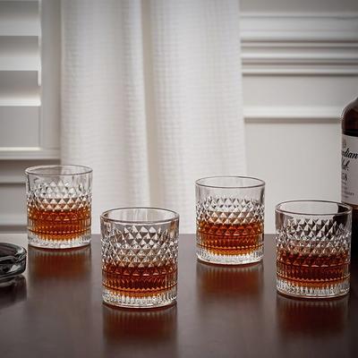 JoyJolt Carre Set of 4 Square Whiskey Glasses