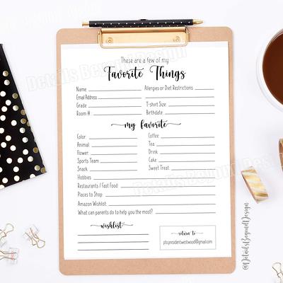 My Favorite Things List