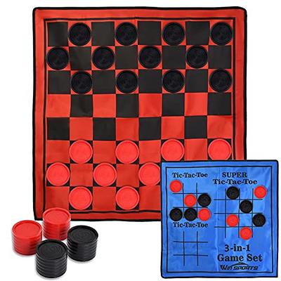 Juegoal 4-in-1 Wooden Fast Sling Puck Set for Kids and Adults, Chess,  Checkers, Tic Tac Toe Games, Travel Portable Folding Tabletop Chess Board  Game