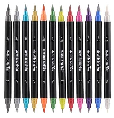 6/12/24 Color Double ended Glitter Marker Pen Metallic Markers for  Scrapbooking, 