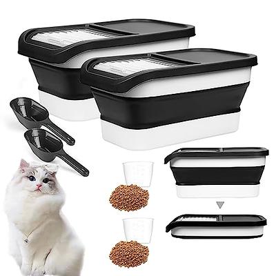 Citylife 2 Pcs 2.5 lb Dog Food Containers Small Pet Cat Food Storage Container Pour Spout Measuring Cup Bird Dry Food Dispenser with Lid
