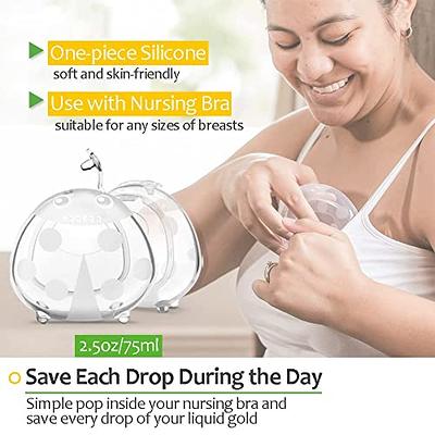 2x Milk Saver Reusable Breast Shells Silicone Milk Catcher Wearable Nursing  Cups