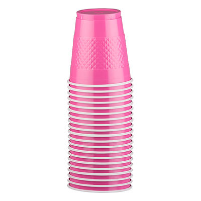 Jam Paper Plastic Glasses Party Pack - 9 oz Tumblers - Fuchsia Hot Pink - 72 Hard Plastic Cups/Pack