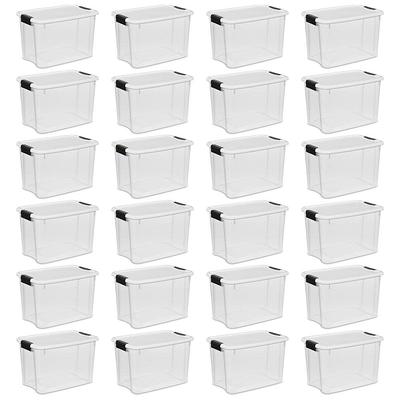 Homz 12 Quart Snaplock Clear Plastic Storage Tote Container Bin with Secure  Lid and Handles for Home and Office Organization (4 Pack)