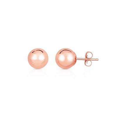 14K Gold Polished Ball Gold Stud Earrings 3MM-8MM, Available in