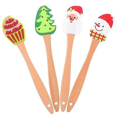 UPKOCH Household Baking Spatulas 4pcs Christmas Santa Claus