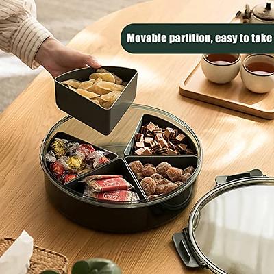 shopwithgreen Divided Serving Tray with Lid, Removable Divided Platter Food  Storage Containers with 5 Compartment for Christmas Party, Veggies, Snack