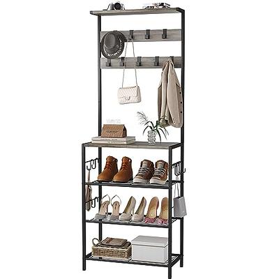 HOMEFORT 3-Tier Shoe Rack, Shoe Storage Shelf, Industrial Shoe Tower,  Narrow Shoe Organizer for Closet Entryway, Small Shoe Rack Table with  Durable