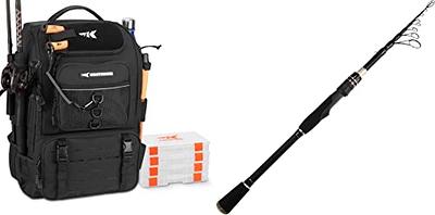 Fishing Tackle Backpack with Rod Holders and 4 Tackle Boxes