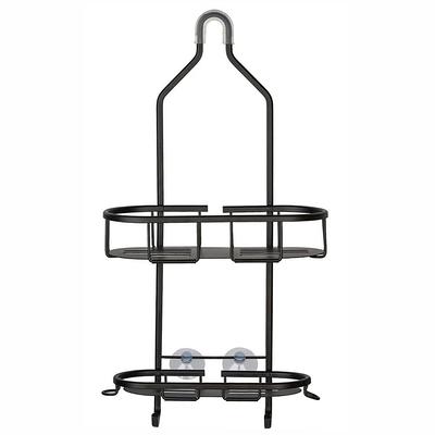 NeverRust Aluminum Tension Pole Corner Shower Caddy in Matte Black