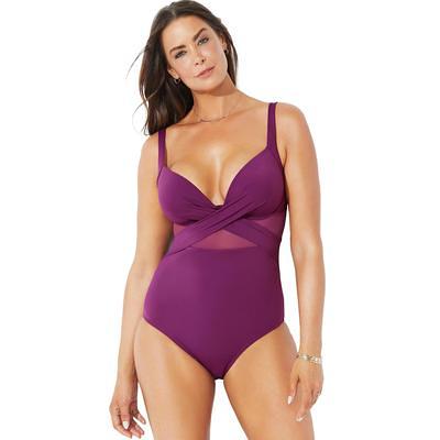 XOXO Women's Lace Up Detail One Piece Swimsuit 