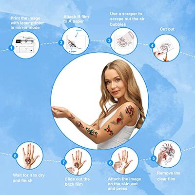 KM Transfer Temporary Tattoos for Men Women Kid Printable Clear Tattoo  Transfer Paper A4 10 sheets Tattoo Printing Paper - AliExpress