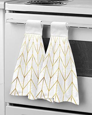 LOVADA Stove Towels Hanging Kitchen Towels with Loop Modern