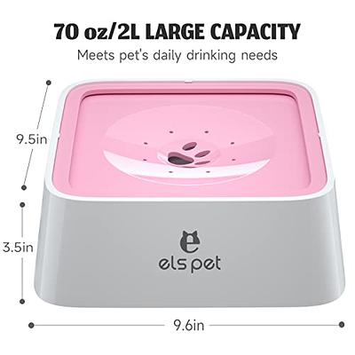 URPOWER 2L Dog Water Bowl 70oz Large Capacity Cat Water Bowl No Spill Dog  Bowl with Eco-Friendly Material Slow Water Feeder Pet Water Dispenser  Vehicle Carried Travel Water Bowl for Dogs, Cats