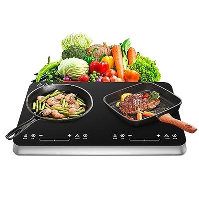 Duxtop LCD Portable Double Induction Cooktop 1800W Digital Electric  Counterto