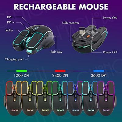 Wireless Keyboard and Mouse RGB LED Backlit Rechargeable for PS4 PC Xbox  Gamers