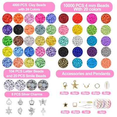LZOUOWO Clay Beads Kit with 10000 4mm Seed Beads for Jewelry Making -  Polymer Heishi Flat Letter Beads for Friendship Bracelets with Smile Face  Beads - Yahoo Shopping