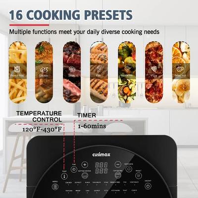 COSTWAY 16-in-1 Air Fryer Oven, with 16 Cooking Presets Rotisserie  Dehydrator Roast Bake Broil, Oil-Free with Timer Temperature Control and 8