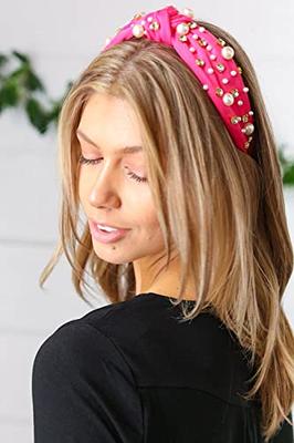Bow Knotted Headband for Women Girls Red Polka Dot Headband Wide Non Slip  Headbands Knot Head Bands for Women's Hair Vintage Hair Accessories for