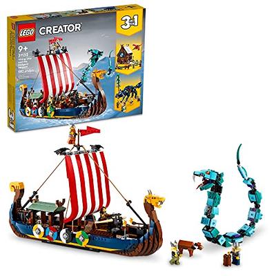 LEGO Creator 3in1 Viking Ship and The Midgard Serpent 31132, Toy Boat and  Snake to House or Wolf Figure Building Set, Gifts for Kids, Boys & Girls -  Yahoo Shopping