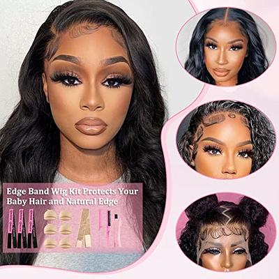 Qinzave 14 PCS Wig Kit for Lace Front Wig, Elastic Band for Wig Edge Lace  Frontal