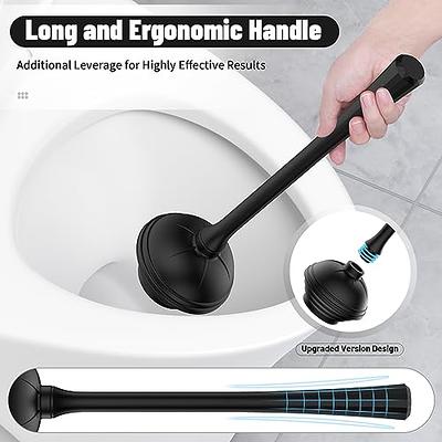 Eyliden Toilet Plunger and Brush, 2 in 1 Toilet Bowl Brush Plunger Set with  Holder, Bathroom Cleaning Tools Combo with Caddy Stand (Black)